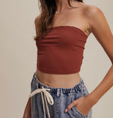 Brick Basic Cropped Tube Top