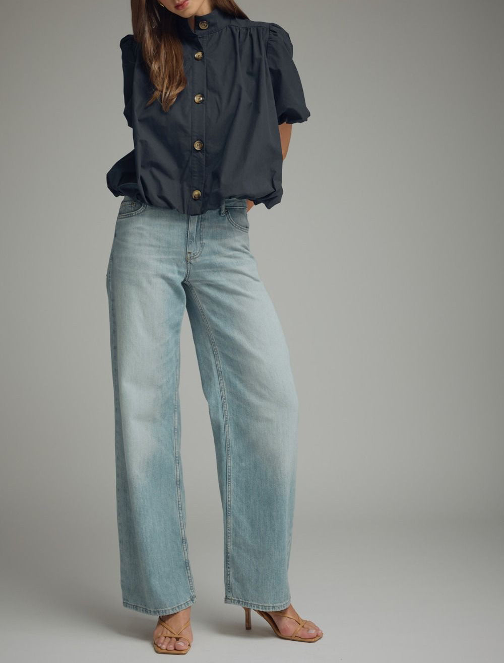 Terry Bubble Hem Short Sleeve Top