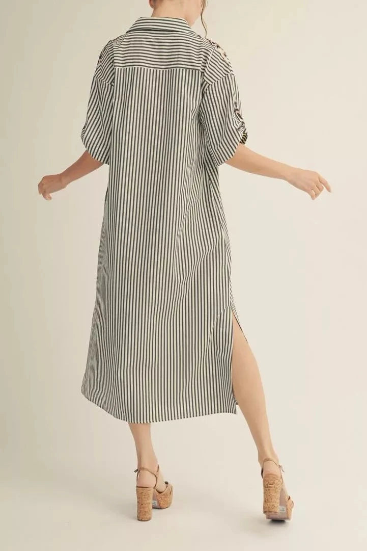 Carmen Striped Midi Shirtdress