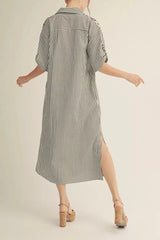 Carmen Striped Midi Shirtdress