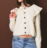 Clara Ruffle Front Tie Cardigan