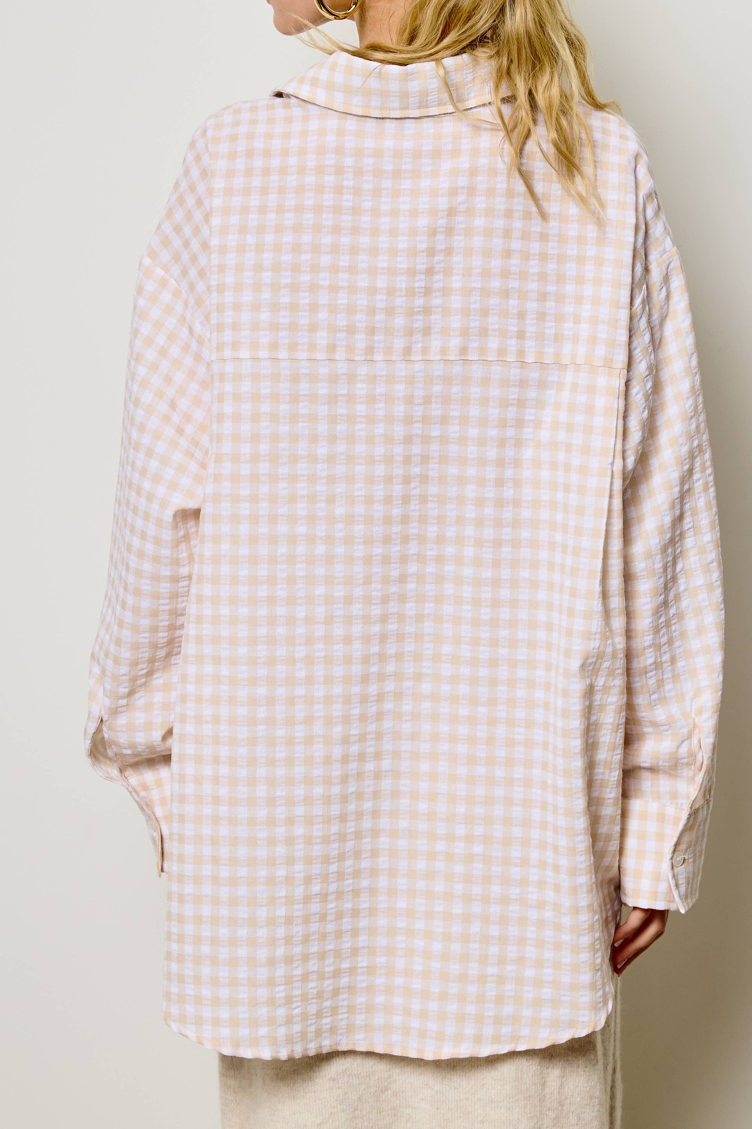 Ottie Oversized Gingham Button Down Shirt