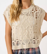 Zoee Crochet Short Sleeve Top