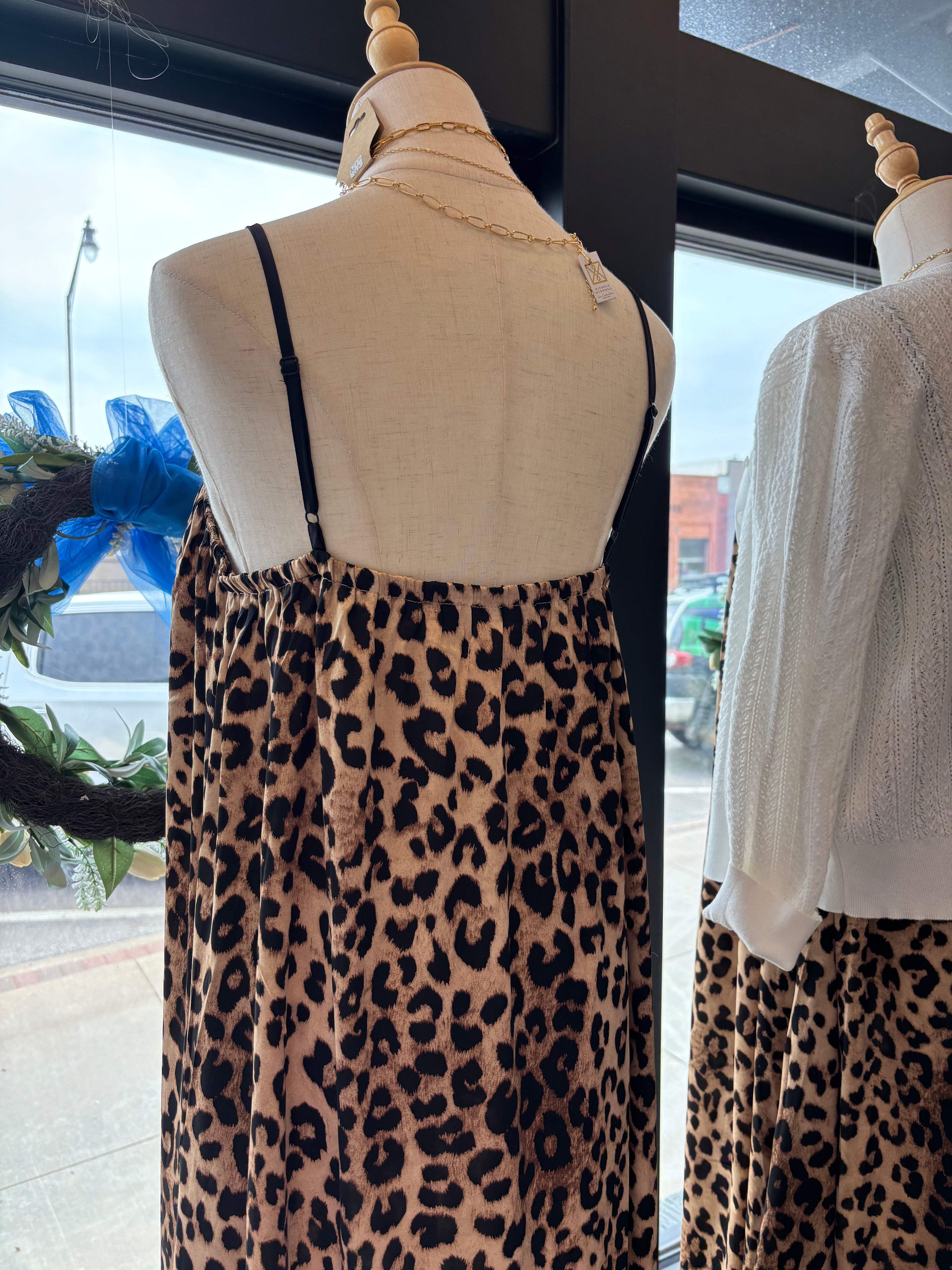 Leeza Leopard Print Maxi Dress