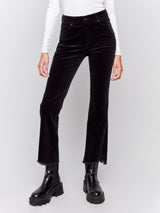 Corduroy Asymmetrical Hem Bootcut Pant