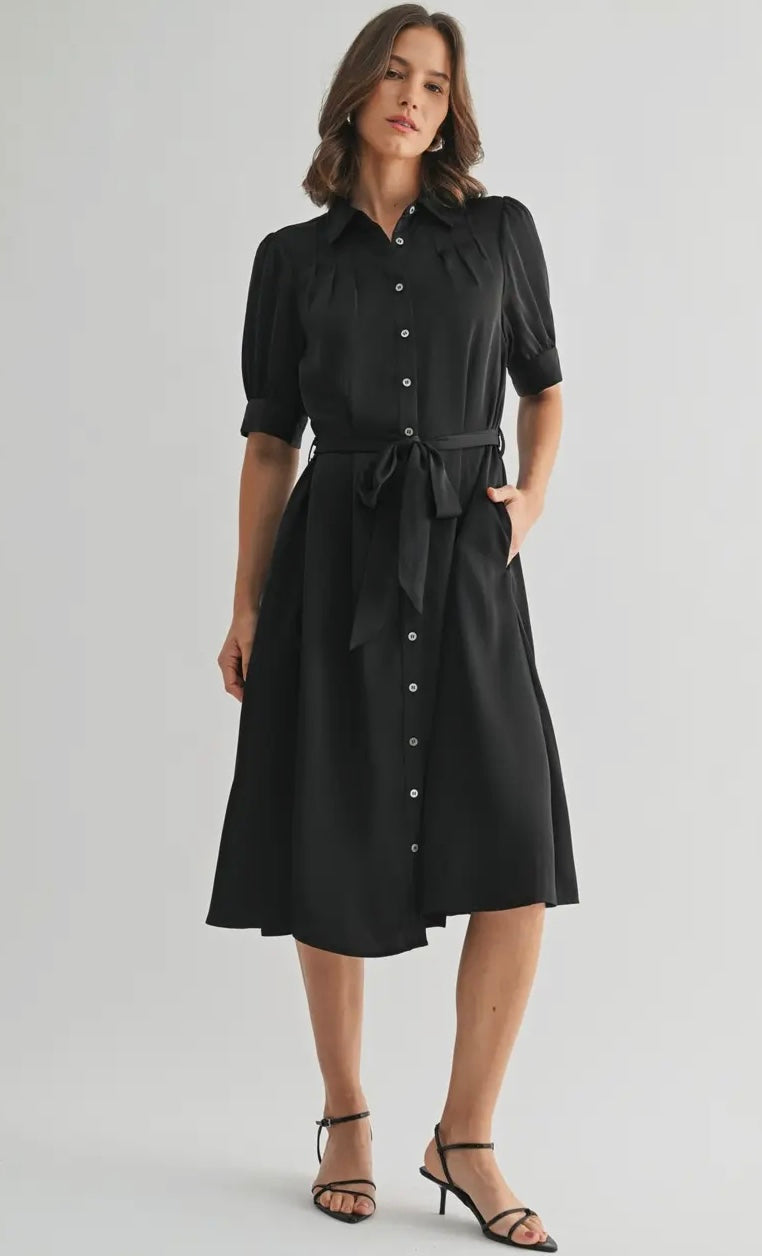 Lauren Satin Tie Waist Dress