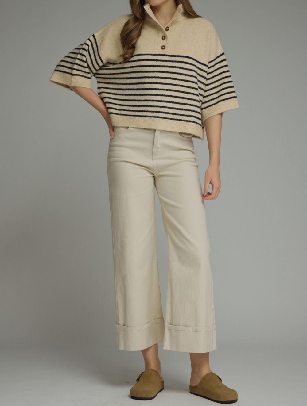 Sara Stripe Short Sleeve Top