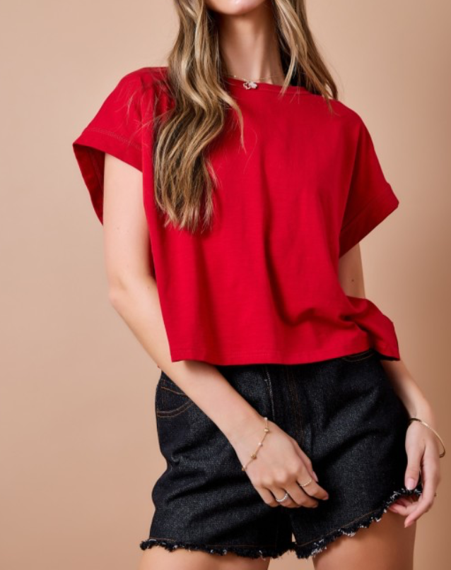 Crimson Cutout Back Top