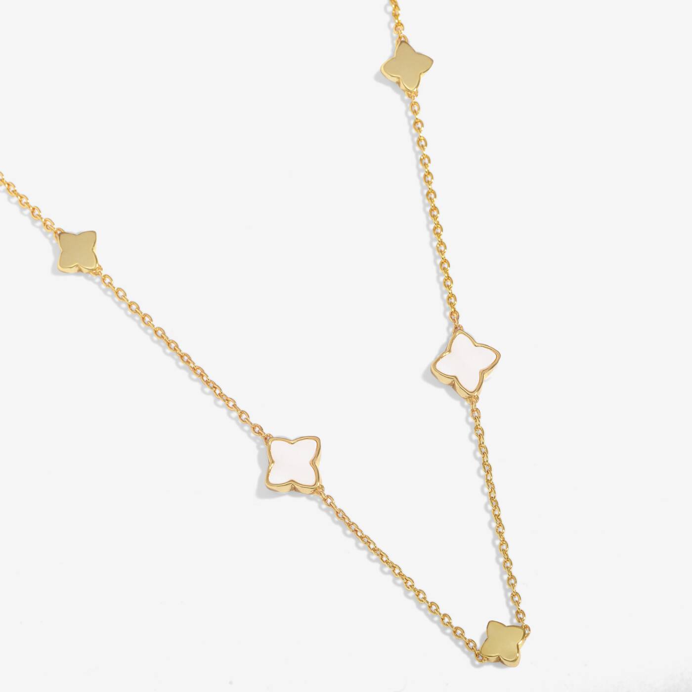 A Littles & Co Mother Of Pearl Clover Necklace In Gold-Tone Plating