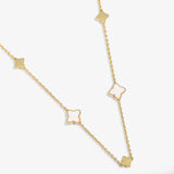 A Littles & Co Mother Of Pearl Clover Necklace In Gold-Tone Plating