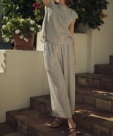 Melissa Textured Cotton Pants