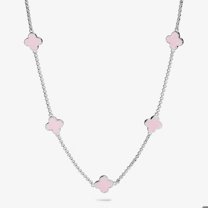 A Littles Signature Pink Clover Necklace