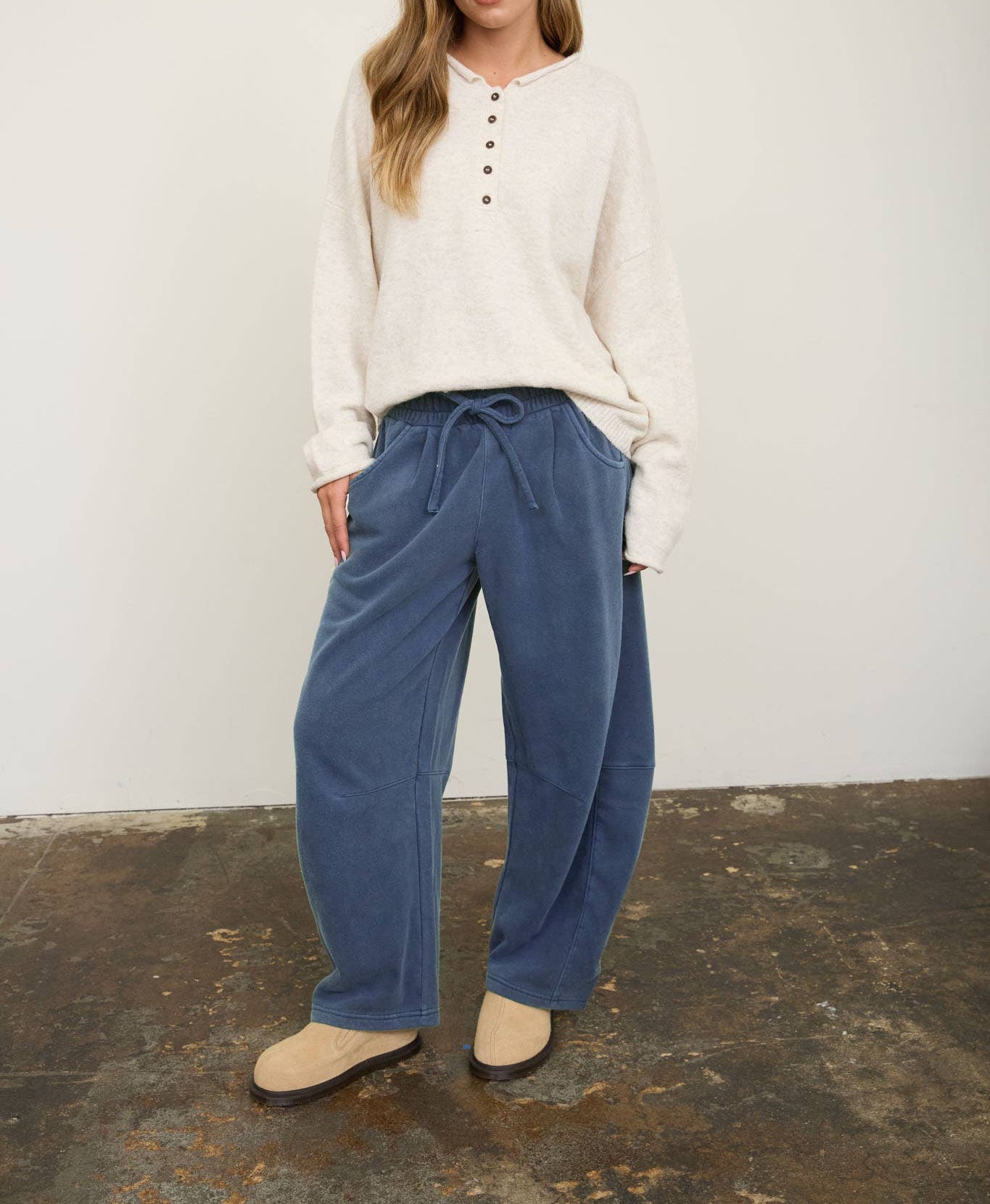 Jillian Wide Leg Drawstring Sweatpants