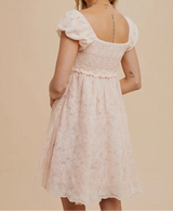 Annette Apricot Embroidered Dress