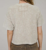 Melina Washed Ribbed Short Sleeve Tee