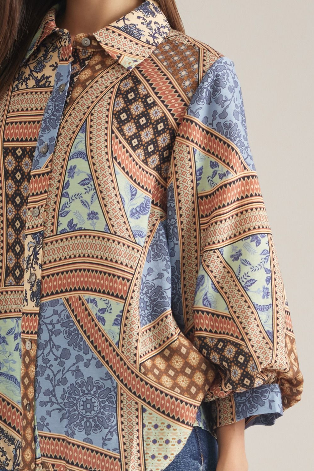 Chloe Patchwork Print Blouse