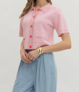 Sarah Contrast Trim Top