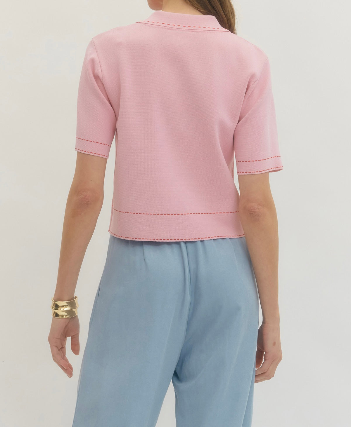 Sarah Contrast Trim Top