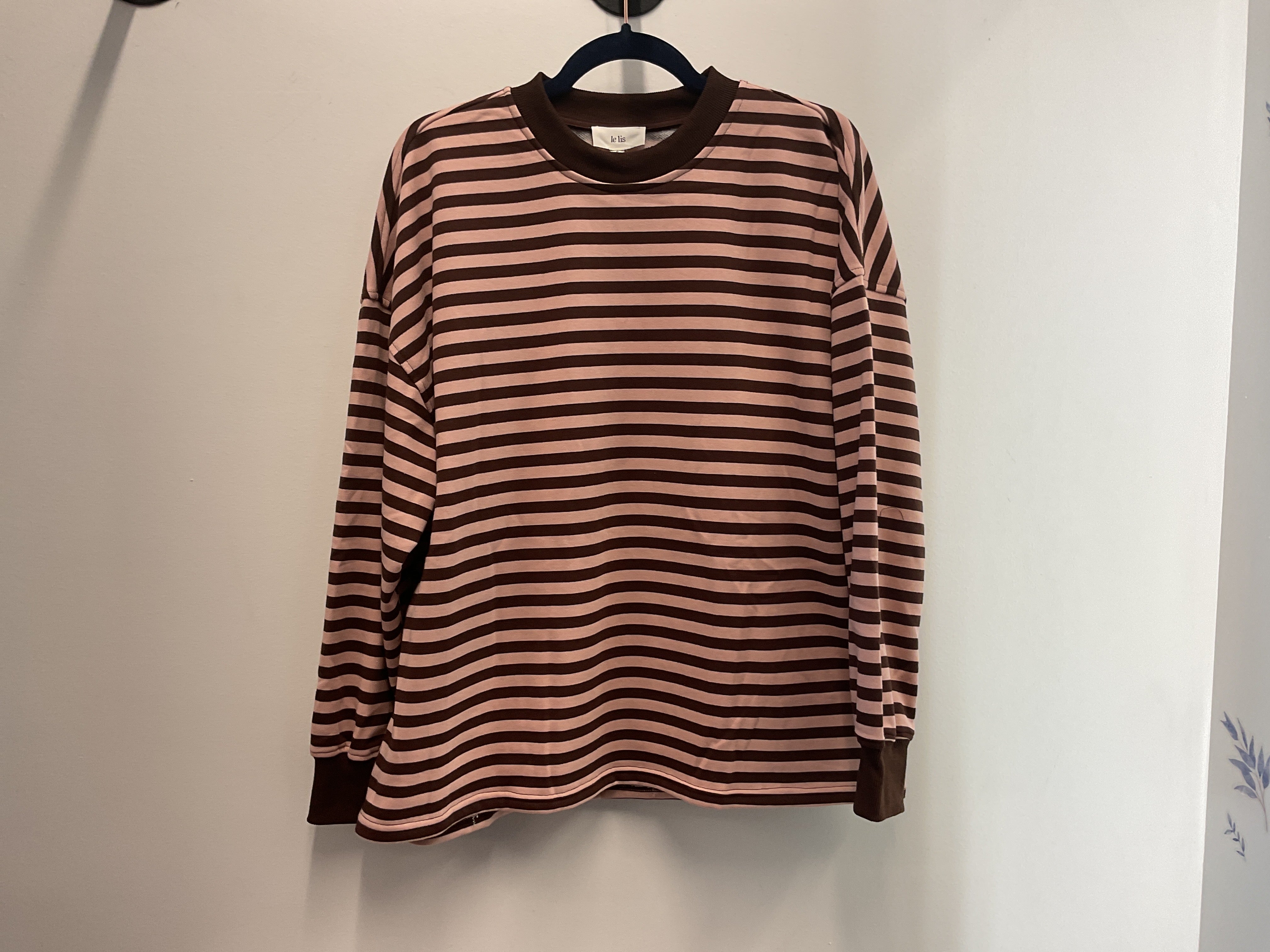 Kabee Pink & Brown Striped Sweatshirt