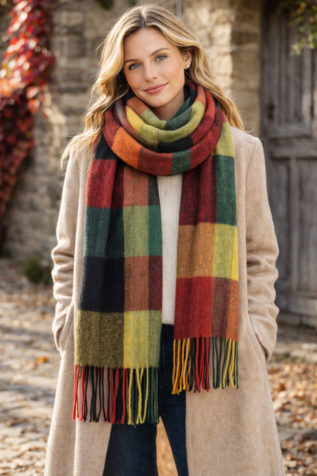 Essie Softer Than Cashmere Color Block Blanket Wrap