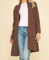 Espresso Knit Cardigan Sweater
