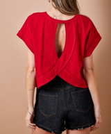 Crimson Cutout Back Top