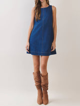 Levie Denim Shift Mini Dress