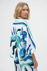JR Woven Abstract Print Boxy Top