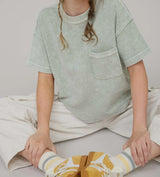 Melina Washed Ribbed Short Sleeve Tee