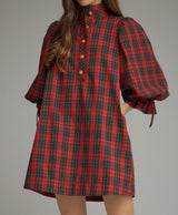 Ellie Plaid 3/4 Sleeve Dress