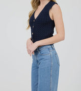 Jenna Cable-Knit Sweater Vest