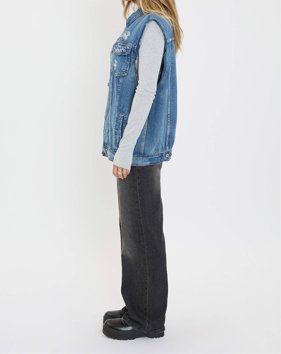 Beau Boyfriend Fit Denim Vest