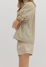 Olivia Stripe Zip Top