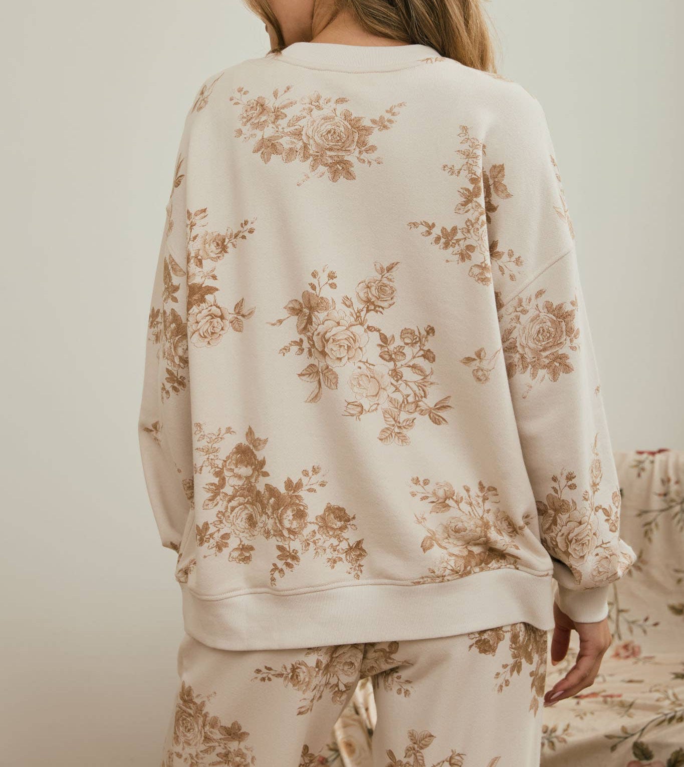 Floral Toile Long Sleeve Top