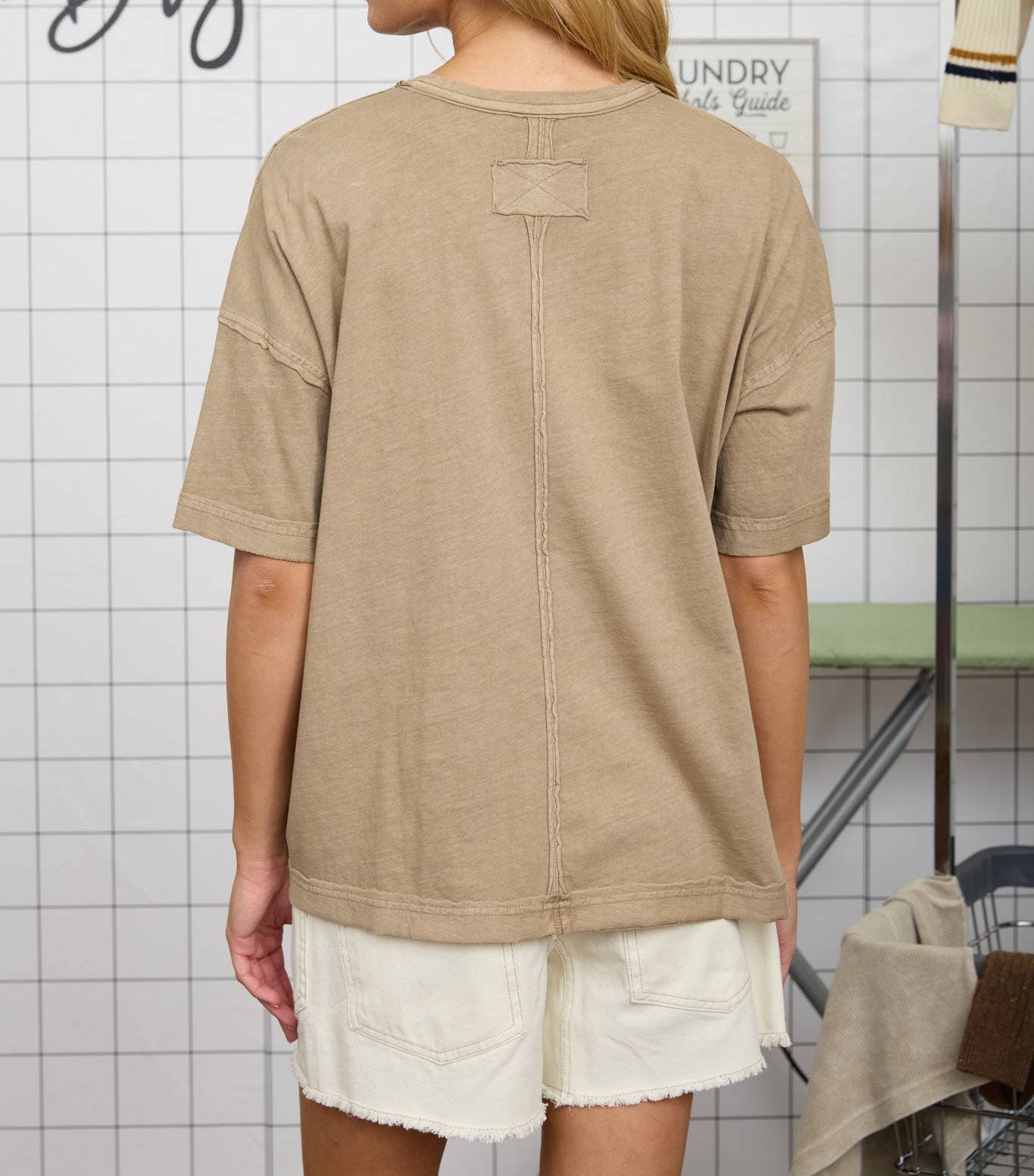 Molly Mocha Exposed Seam Tee