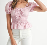 Mikkie Mauve Bow Blouse