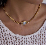 2 Tone Coin Necklace