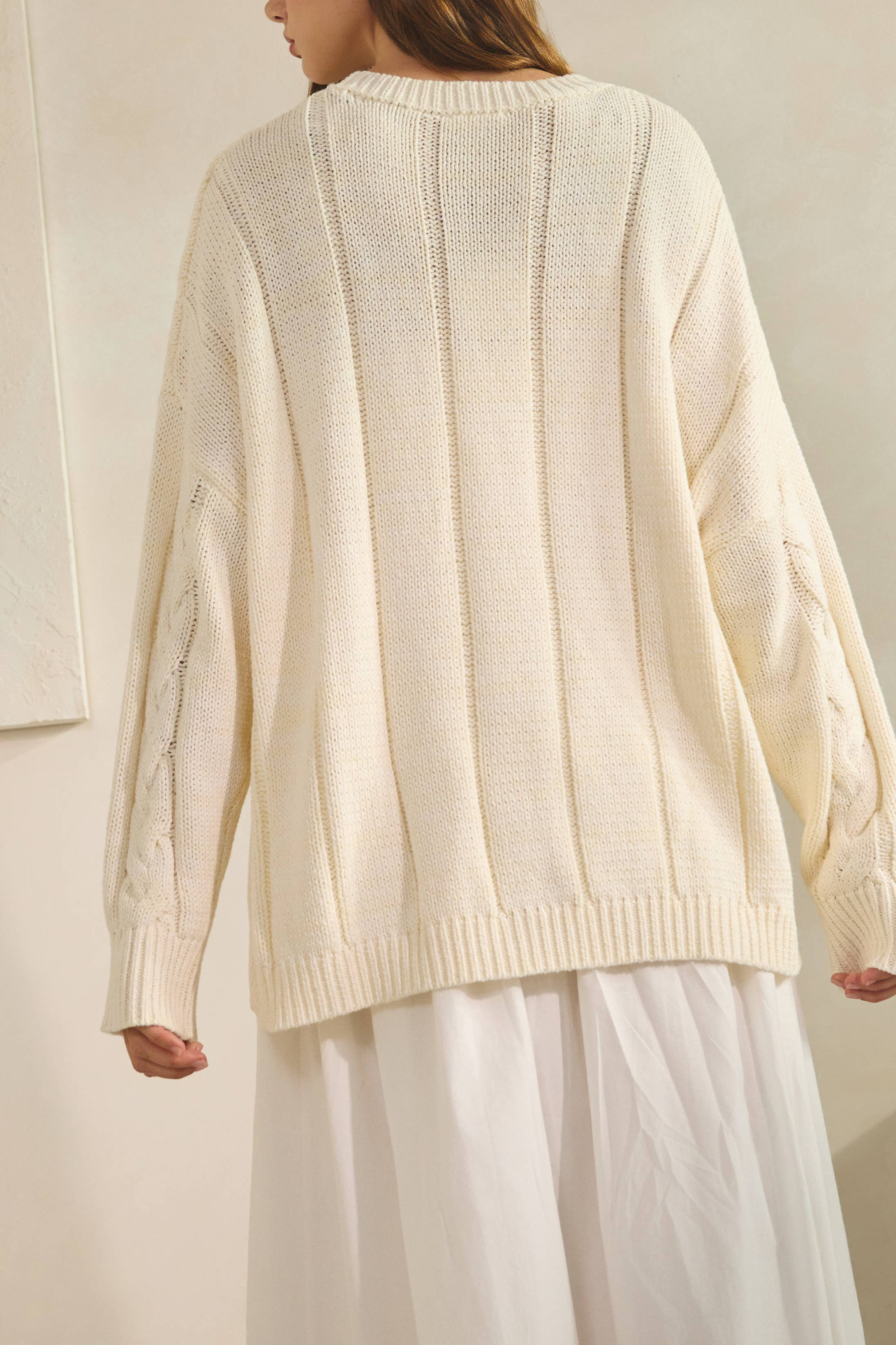 Coco Crème Cable Knit Sweater