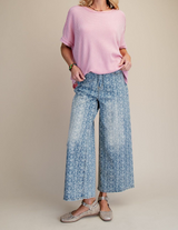 Joelee Printed Washed Denim