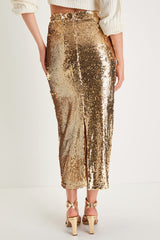 Danna Gold Sequin Skirt