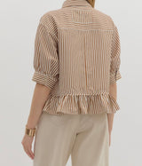 Rikki Stripe Ruffle Hem Bottom