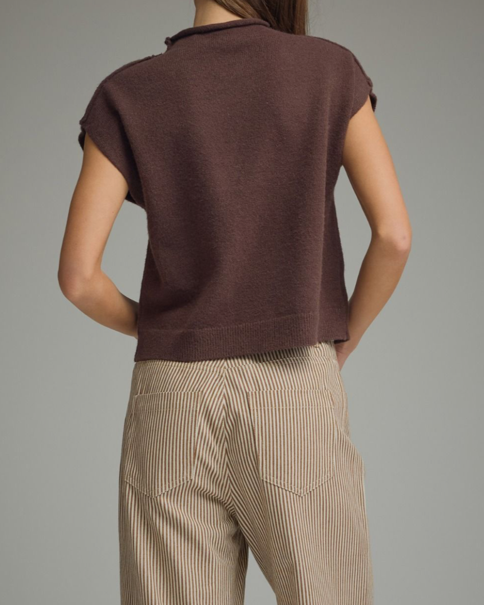 Teddy Brown Mock Neck Sweater