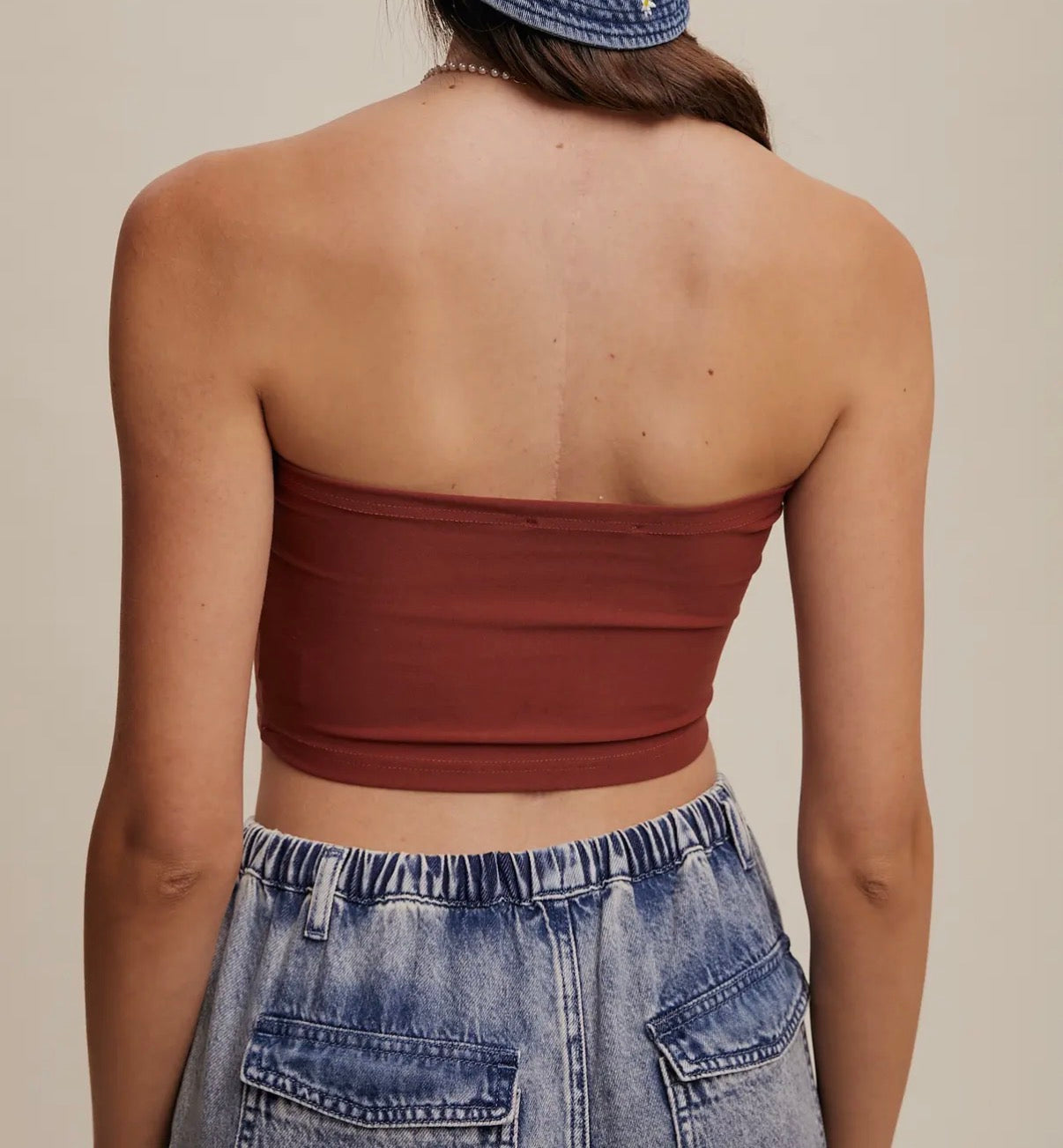 Brick Basic Cropped Tube Top