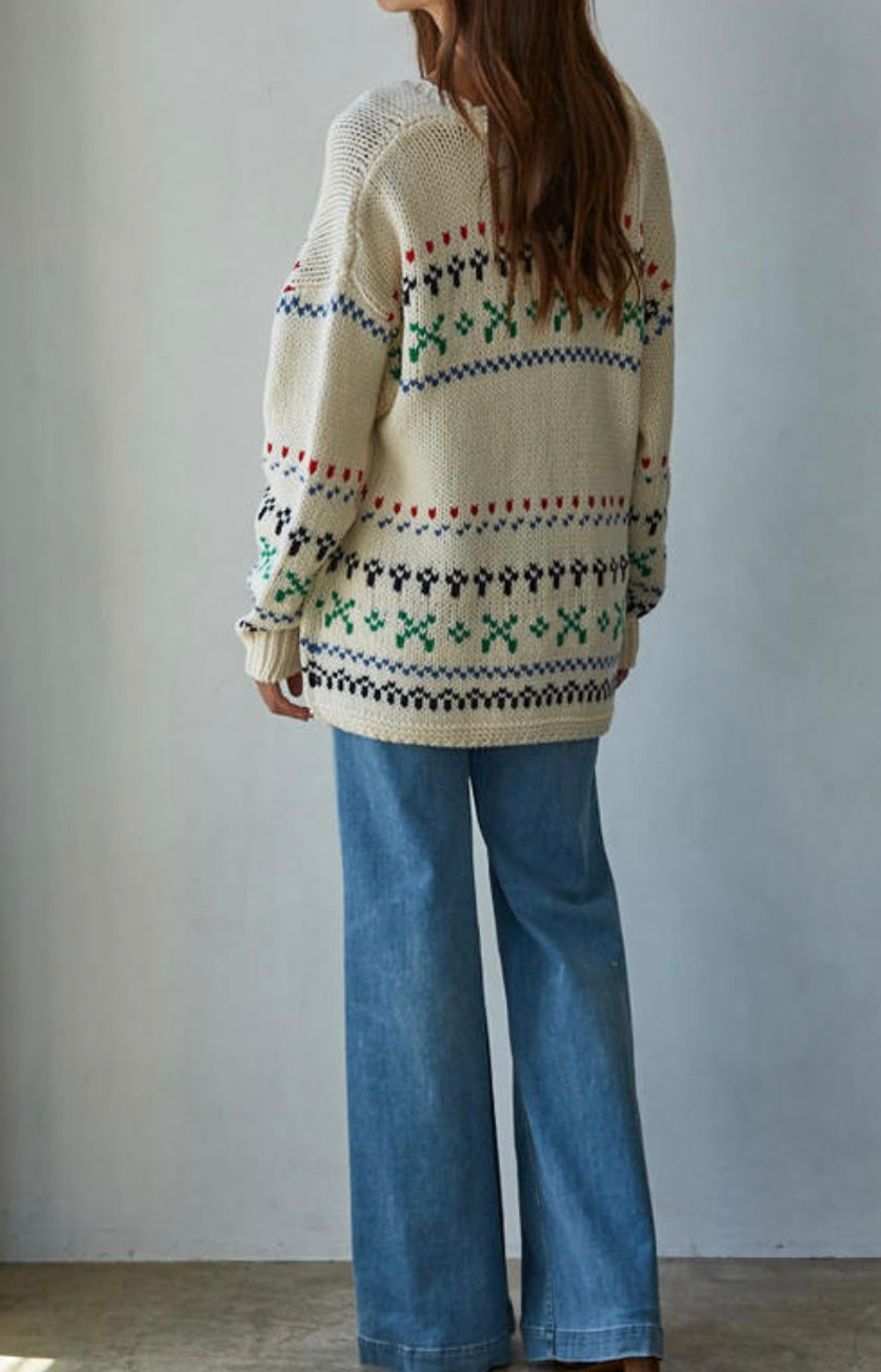 Grace Relaxed Print Cardigan
