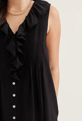 Corie Sleeveless Ruffle Trim Dress