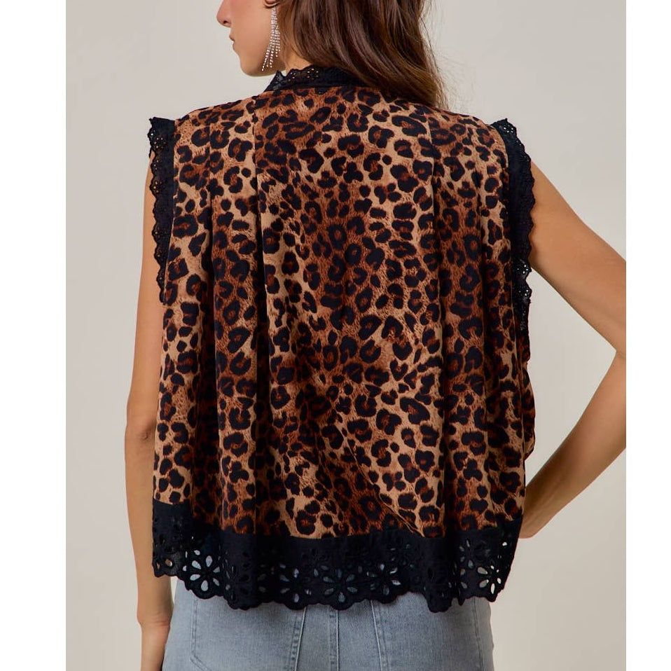Lizzie Leopard Sleeveless Blouse