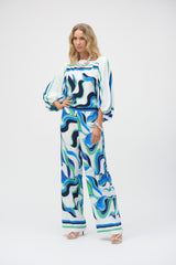 JR Woven Abstract Print Boxy Top