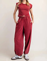 Berry Washed Jogger Sweatpants
