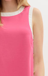Fuchsia Mini Dress With Gold Buttons
