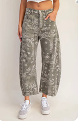 Army Paisley Barrel Pant